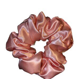 Coral pink satin scrunchie everyday wear/special occasion wedding, anniversary